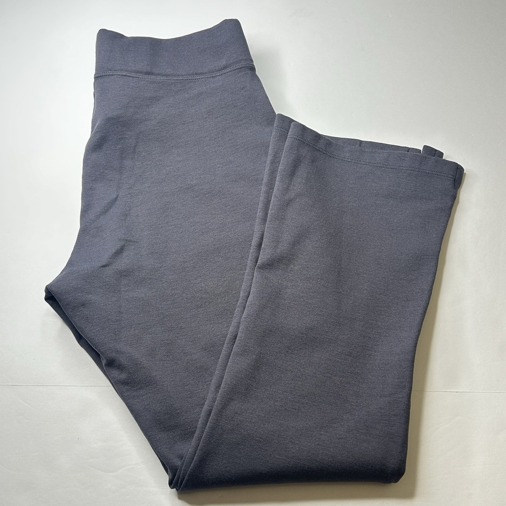 American Giant Cropped Kick Flare Ponte Pants Women's Size 8 Iron Gray Stretch